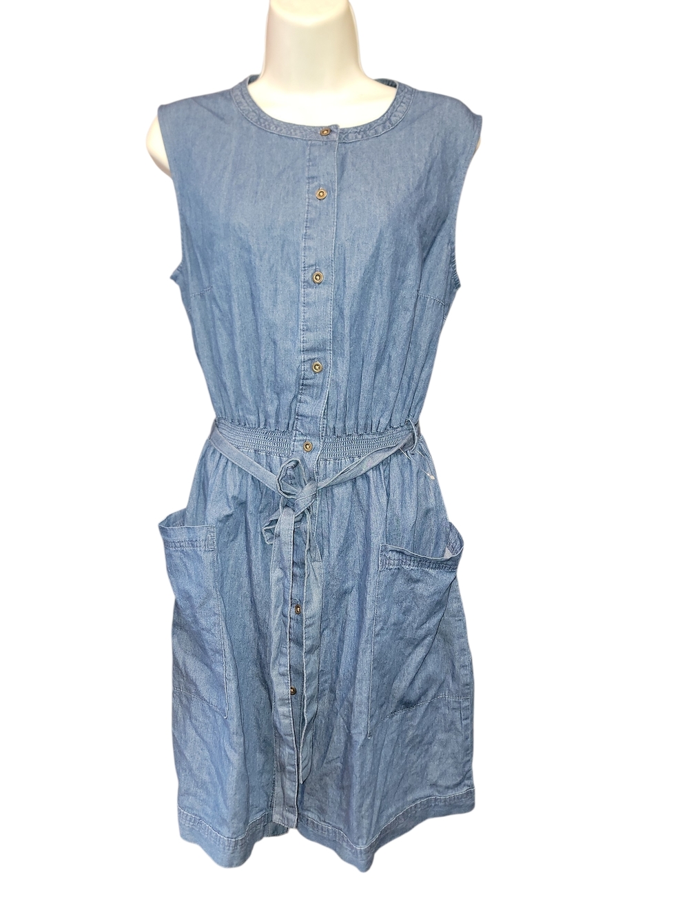 Millenium Dress Womens Size M  Denim Button Up Long Tie Waist Y2K